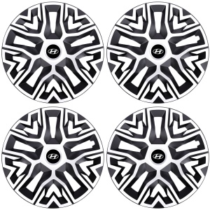 Set 4 Capace Roti 16 `` Best Alb-Negru, Compatibile Cu Hyundai - Img 2