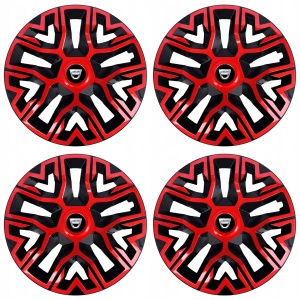 Set 4 Capace Roti 16 `` Best Rosu-Negru, Compatibile Cu Dacia - Img 2