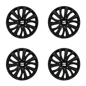 Set 4 capace roti 16 inch (R16) compatibile SEAT, Model - 432 Black Edition - Img 2