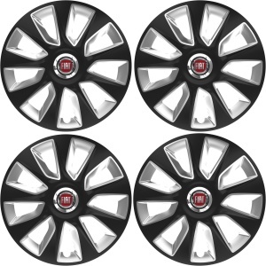 Set 4 Capace Roti 16 inchi (R16) Stratos Gri-Negru, Compatibile Cu Fiat - Img 2