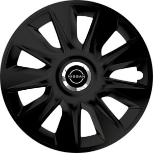 Set 4 Capace Roti 16 inchi (R16) Stratos Negru, Compatibile Cu Nissan Nou
