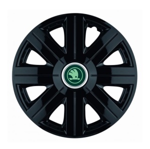 Set 4 Capace Roti Autohelix MSA® potrivite jantelor de 14 inch, pentru Skoda Verde model Cosmos Black
