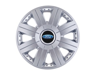 Set 4 capace roti Cosmos cromat R15, pentru gama auto Ford - Img 1