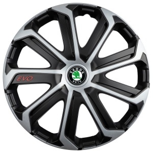 Set 4 Capace Roti Evo Gri-Negru R14, Pentru SKODA - Img 2