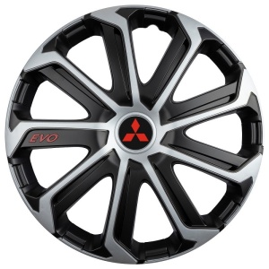 Set 4 Capace Roti Evo Gri-Negru R15, pentru MITSUBISHI