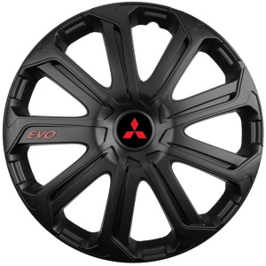 Set 4 Capace Roti Evo Negru R15, Pentru Mitsubishi - Img 1