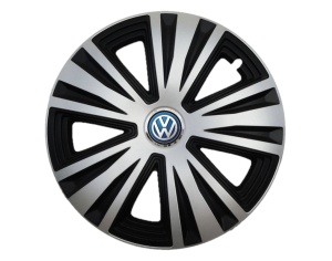Set 4 capace roti Glory Gri-Negru R15, Compatibil Cu Volkswagen