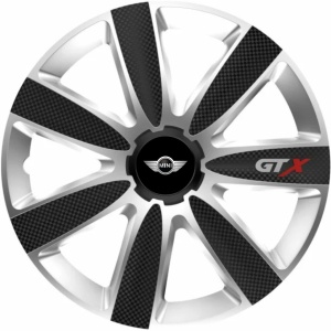 Set 4 Capace Roti GTX Carbon Gri-Negru R15, Compatibil Cu Mini - Img 1