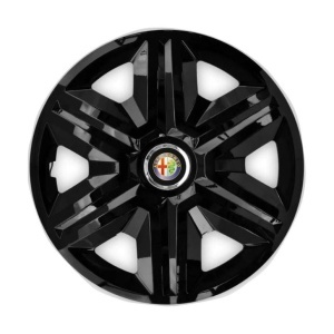 Set 4 capace roti Hubcaps fast black R15 Compatibil Cu Alfa Romeo - Img 3