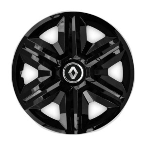 Set 4 capace roti hubcaps fast black R15 Compatibil Cu Renault - Img 3
