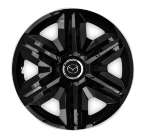 Set 4 capace roti Hubcaps Fast black R15 pentru gama auto Mazda - Img 1