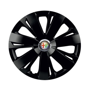 Set 4 capace roti Negre Cu Inel Cromat Energy R15 Compatibil Cu Alfa Romeo