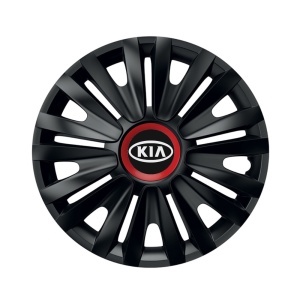 Set 4 capace roti Negre Cu Inel Rosu Royal R15 Compatibil Cu Kia - Img 3