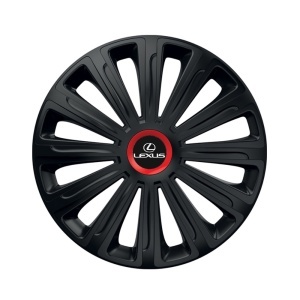 Set 4 capace roti Negre Cu Inel Rosu Trend R16 Compatibil Cu Lexus - Img 3