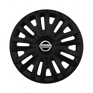 Set 4 capace roti potrivite jantelor de 14 inch compatibile NISSAN, Model 217 Black