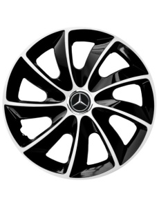 Set 4 Capace Roti potrivite jantelor de R15 inch, pentru Mercedes, model Stig Extra Black & White