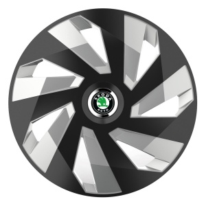 Set 4 Capace Roti, potrivite jantelor de R16, pentru Skoda, model vector black and silver