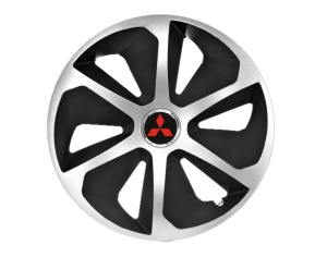 Set 4 capace roti Roco Gri-Negru R15 pentru gama auto Mitsubishi - Img 1