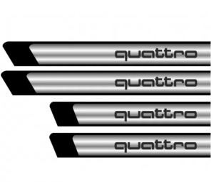 Set 4 stickere protectii praguri gri pentru Quattro crom - Img 2