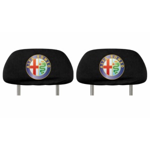 Set 5 huse tetiere negre, pentru gama auto Alfa Romeo