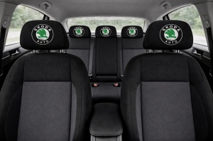 Set 5 huse tetiere negre, pentru gama auto SKODA - Img 3