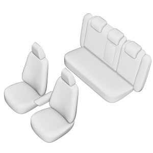 Set Huse Scaune Pentru AUDI Q-5 2009-2017 (BANCHETA FRACTIONATA) CU TETIERE SPATE IN FORMA DE L, Premium Negru/Gri - Img 3