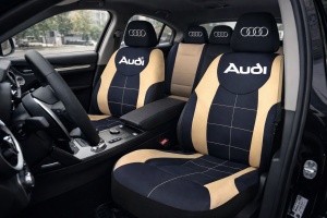 Set Huse Scaune Universale Compatibile cu Audi – Negru/Crem - Img 2