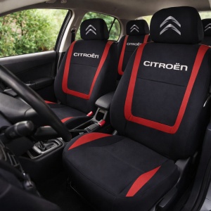 Set Huse Scaune Universale Compatibile cu Citroen – Negru/Rosu - Img 2