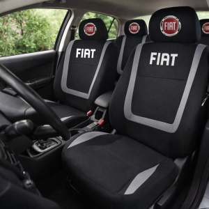 Set Huse Scaune Universale Compatibile cu Fiat – Negru/Gri - Img 2