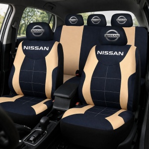 Set Huse Scaune Universale Compatibile cu Nissan – Negru/Crem - Img 2