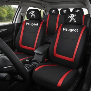 Set Huse Scaune Universale Compatibile cu Peugeot– Negru/Rosu - Img 2