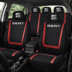 Set Huse Scaune Universale Compatibile cu Seat – Negru/Rosu - Img 2