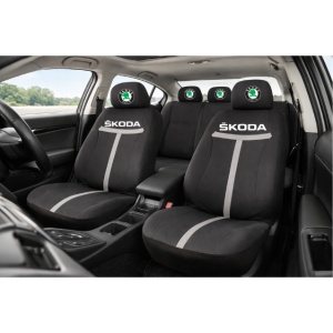 Set Huse Scaune Universale HLX1 Compatibile cu Skoda – Negru/Gri - Img 2
