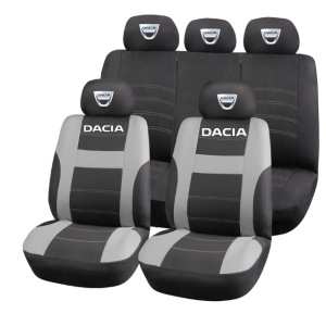 Set Huse Scaune Universale HLX2 Compatibile cu Dacia – Negru/Gri