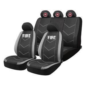 Set Huse Scaune Universale HLX3 Compatibile cu Fiat – Negru/Gri