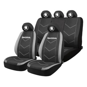 Set Huse Scaune Universale HLX3 Compatibile cu Skoda NOU – Negru/Gri