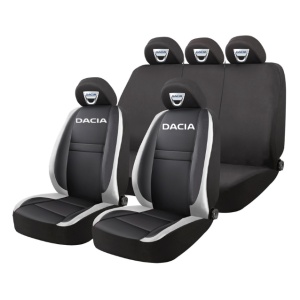 Set Huse Scaune Universale HLX4 Compatibile cu Dacia – Negru/Gri
