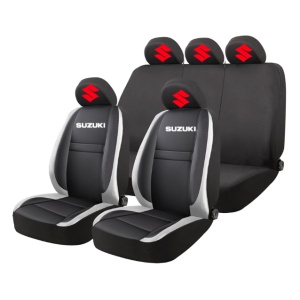 Set Huse Scaune Universale HLX4 Compatibile cu Suzuki – Negru/Gri