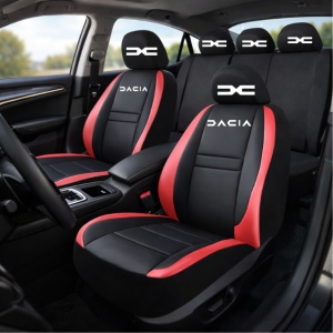 Set Huse Scaune Universale HLX5 Compatibile cu Dacia Nou – Negru/Rosu - Img 2