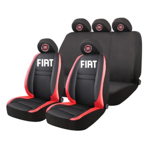 Set Huse Scaune Universale HLX5 Compatibile cu Fiat – Negru/Rosu