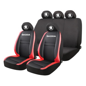 Set Huse Scaune Universale HLX5 Compatibile cu Skoda NOU – Negru/Rosu