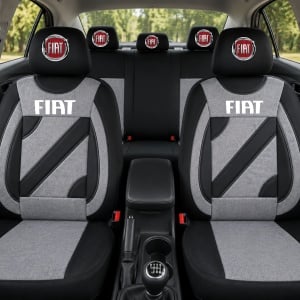 Set Huse Scaune Universale Nero Gri Personalizate cu Fiat - Img 2