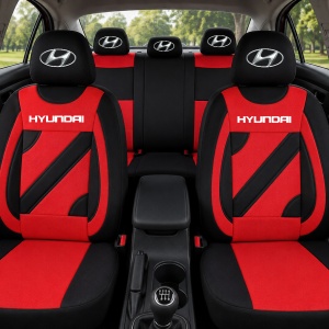Set Huse Scaune Universale Nero Rosu Personalizate cu Hyundai - Img 2