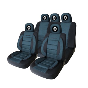 Set Huse Scaune Universale Premium Carguard Personalizate cu Renault – Negru/Albastru
