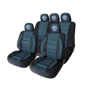 Set Huse Scaune Universale Premium Carguard Personalizate cu Volkswagen – Negru/Albastru