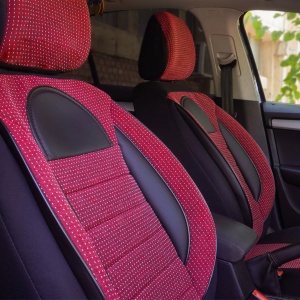 Set Huse Scaune Universale Racing, Visiniu cu Negru Personalizate cu Kia - Img 4