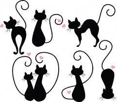 Set Stickere Autocolante Decorative Perete 6 Pisici Negre, Oracal