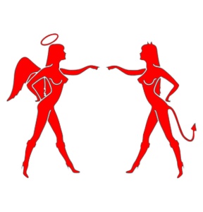 Sticker auto "Angel Babes", 23x20 cm, rosu