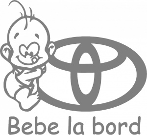 Sticker auto ''Bebe la bord Toyota'', 17x16cm, gri