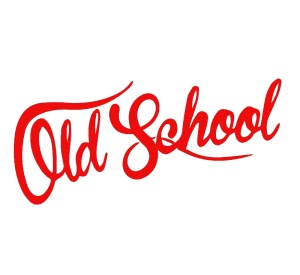 Sticker auto "Old School" 20x8 cm, rosu